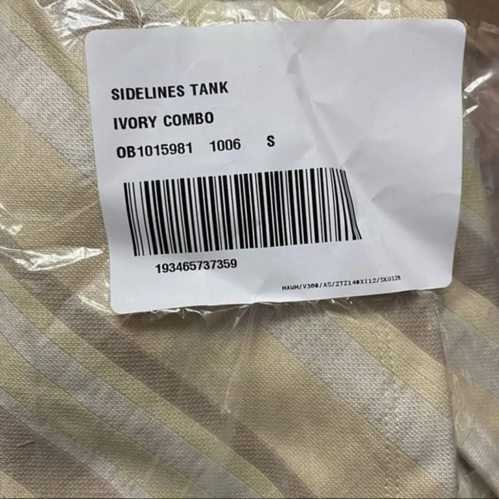 FREE PEOPLE Ivory Striped Sidelines‎ Tank Size Small - Picture 3 of 10
